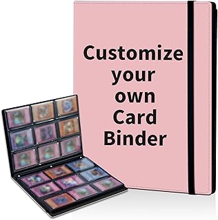 Custom 9 Pocket Card Binder, Personalized Design Trading Card Folders with Double Sided Pockets, 900 Card Collection Binder for Game Cards/Most Standard Size Cards/Sports Cards