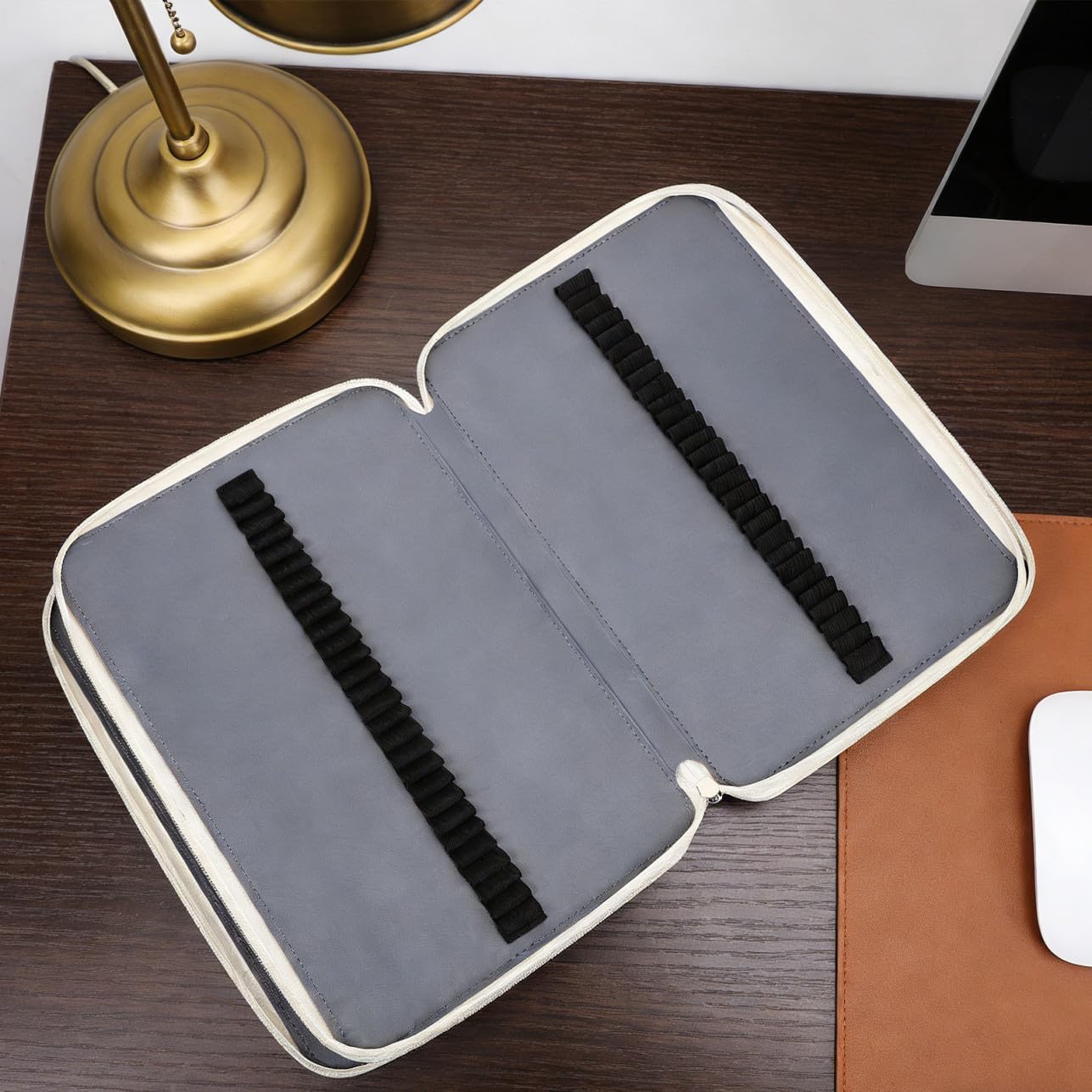 DOITOOL Astuccio per Multi PU con Zip Capacità e Design Elegante per Organizzazione Cancelleria per Scuola e Ufficio Colore con