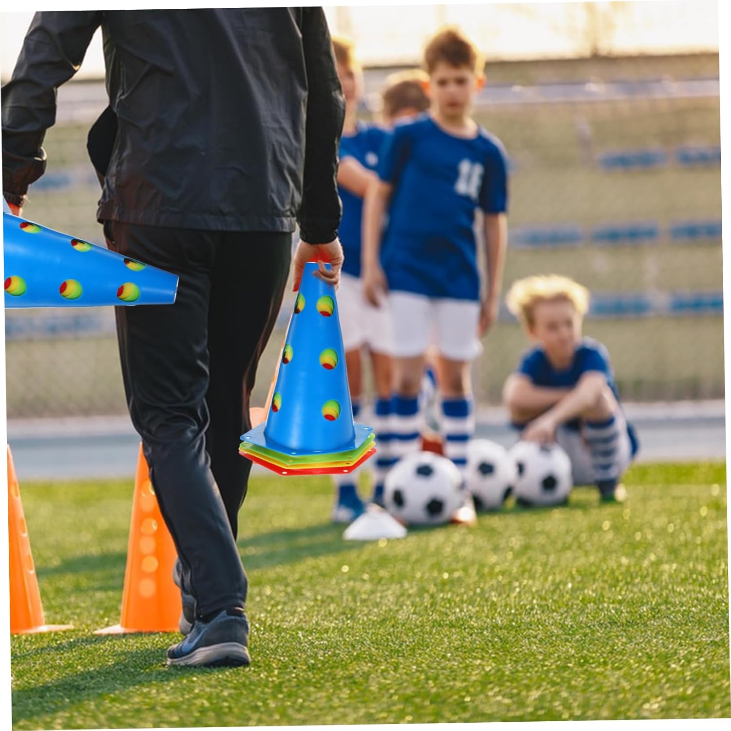 YARNOW 24Pcs Plastic Agility Cones for Soccer Training Bright Traffic Cones for Sports Drills Sturdy Pe Material for Field Marking and Obstacle Course