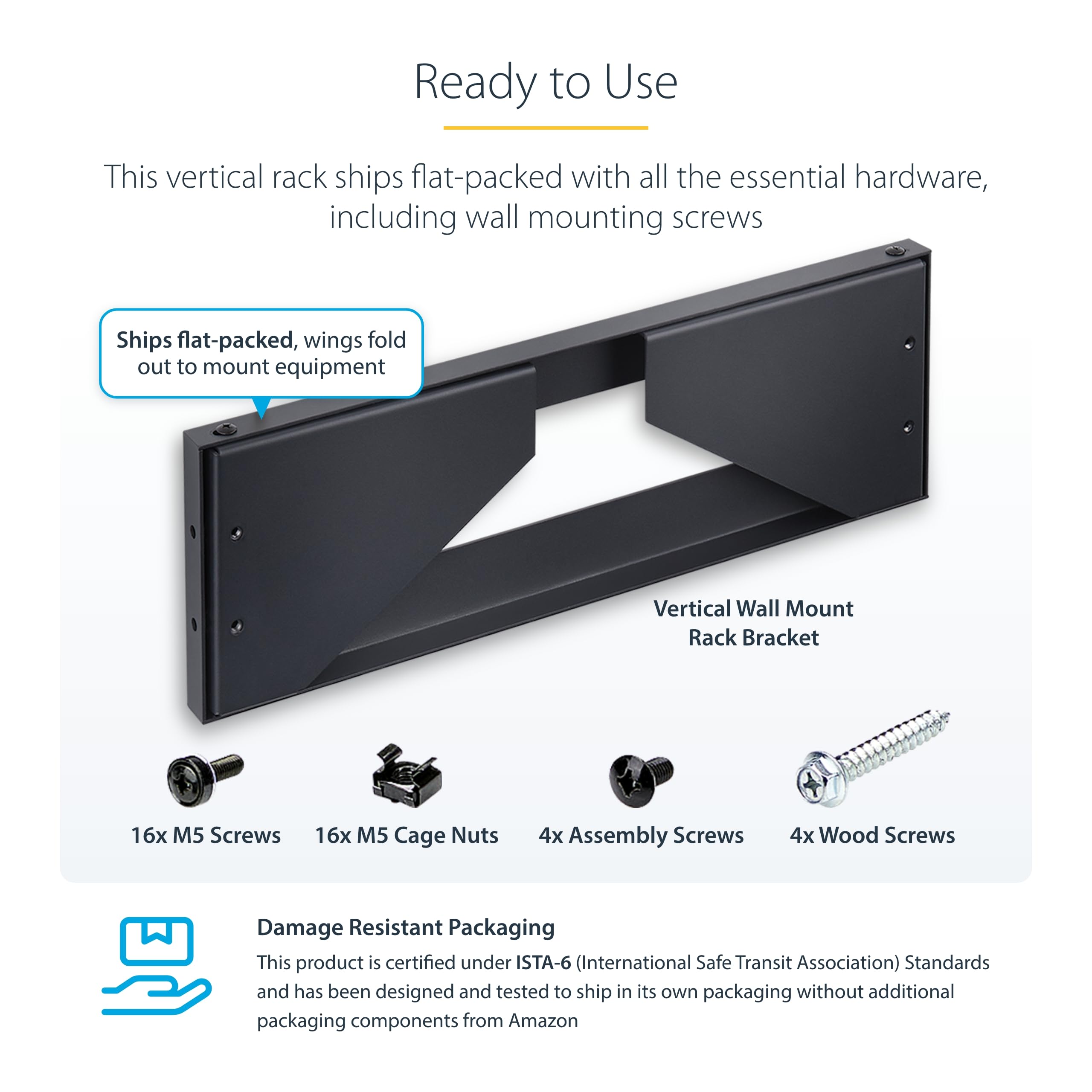 Rack Mural 4U Pour Serveur – Acier Allié – Charge Lourde 66 LBS – 19.7 X 8.7 X 8.1 In