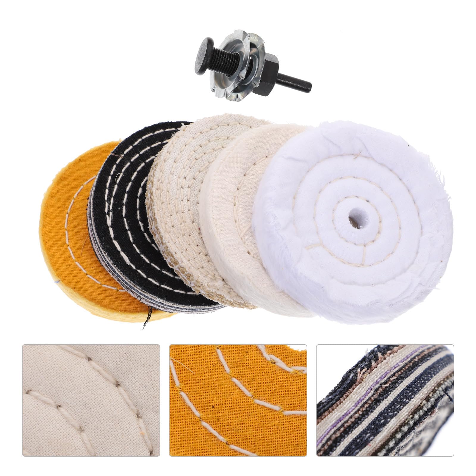 VALICLUD Kit Lucidatrice per Auto e Cerchi 5 Tamponi da 4" e Supporto, Accessorio per Trapano, di Mobili e Gioielli, Uso Professionale e Durata Prolungata