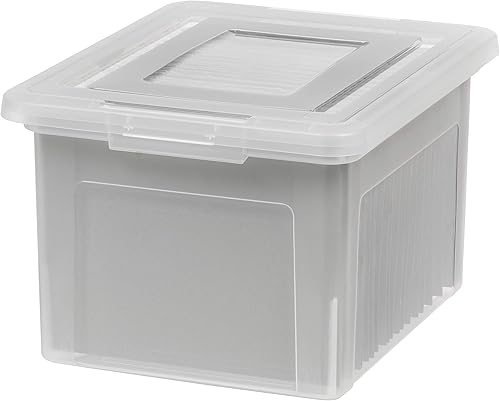 Miniatura 44 de IRIS Caja organizadora de archivos de plástico para archivos de cartas/archivos legales, caja de documentos, organizador de almacenamiento con tapa