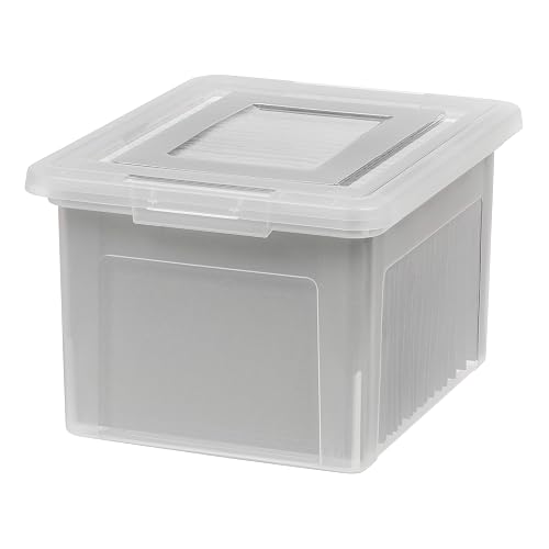 IRIS USA 35 Qt. Letter/Legal File Box with Latching Lid, Clear | Organize lesson plans, classroom files and teaching materials with clear storage for teachers, schools and educators