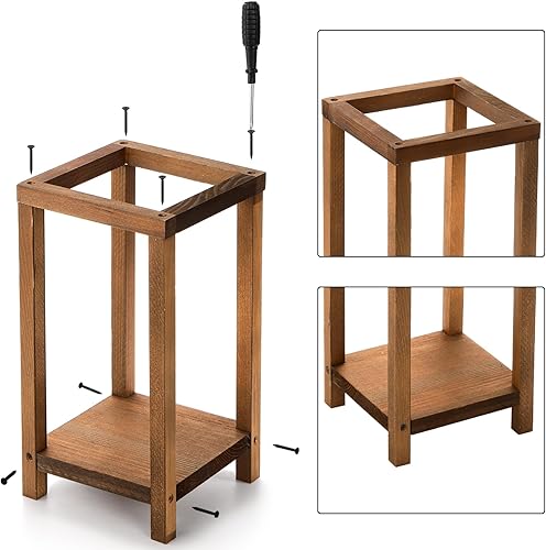 Miniatura 3 de TOPZEA Paquete de 2 centros de mesa de linternas de boda, portavelas decorativo de madera rústica, granero de madera, decoración de mesa de boda