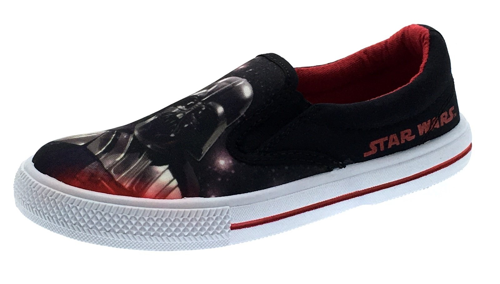 Disney Star Wars Flat Canvas Trainers Darth Vader, Vader and Stormtrooper Slip on, 7 UK Child