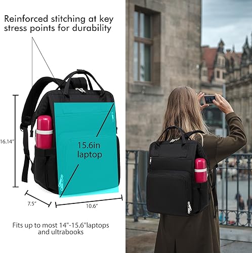 Miniatura 6 de Gatycallaty Mochila para enfermera, Negro-Gris, Mochila para enfermera