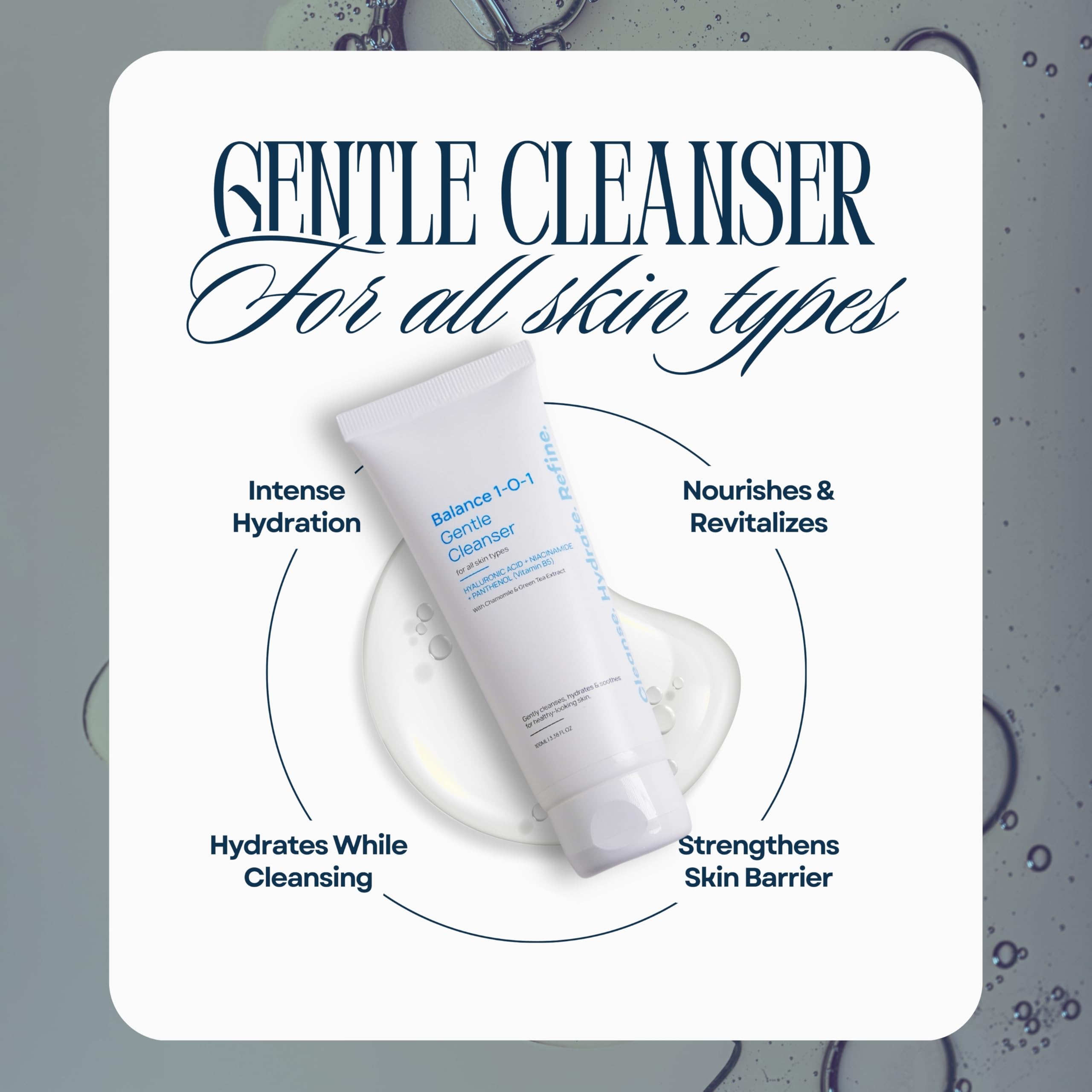 SAYY Balance 1-O-1 Gentle Hydrating Face Cleanser with Niacinamide & Hyaluronic Acid, Face Wash, 200 ml 2