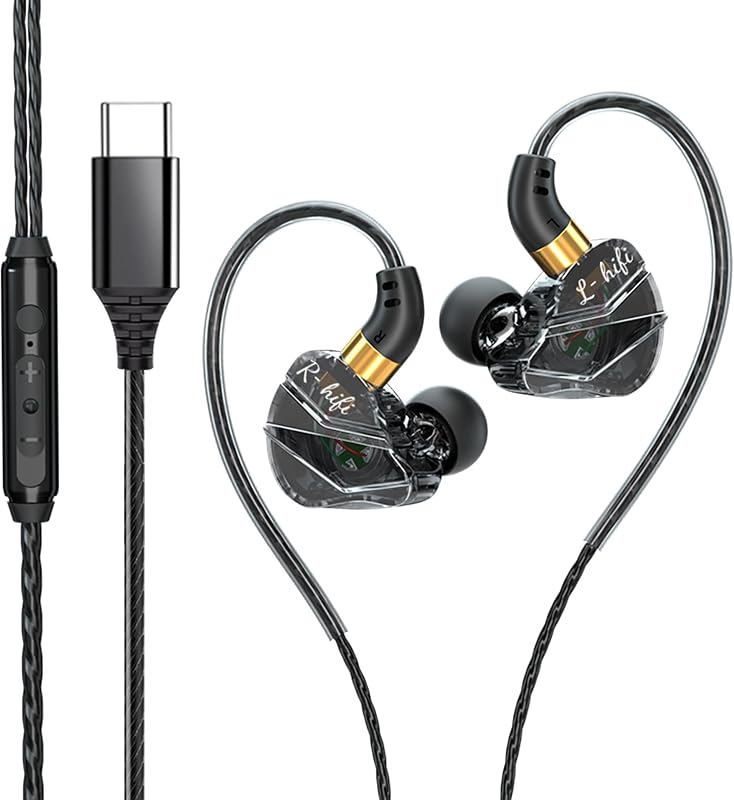 KASOTT in Ear Gaming Earbuds with mic, Deep Bass, in-Line Volume Control, 3.5mm & Type-C Dual Version, Noise Isolating Fit for Samsung Galaxy S24 S23, Xbox,PC, Phone, Switch, PS5