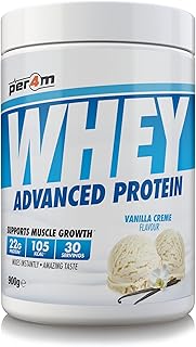 Whey Protein Powder | High Protein Shake for Muscle Growth & Recovery | Low Sugar Gym Supplement | Sports Nutrition Drink + Amino Acids (900g, Vanilla Creme)
