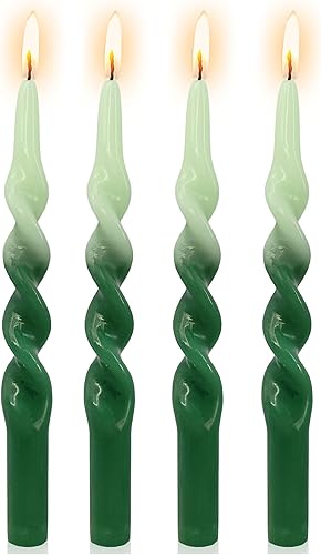 Miniatura 8 de Juego de velas cónicas en espiral de 10 pulgadas, velas trenzadas de 2 colores, hechas a mano, sin goteo, para boda, celebración, aniversario,