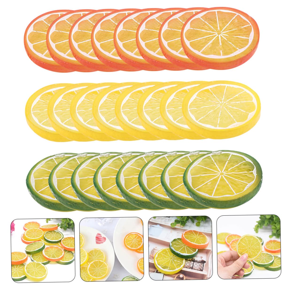Alipis 96stücke Realistische Künstliche Zitronenscheiben Dekorative Fruchtmodelle Für Küche Partys Und Fotografie Lifelike Fake Slices Für Hochzeiten Und Wohnraumgestaltung