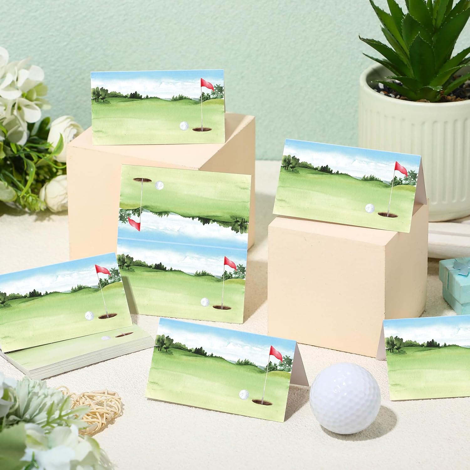 MotiMind 100 Pcs Golf Place Cards, Hole in One Food Tent Labels