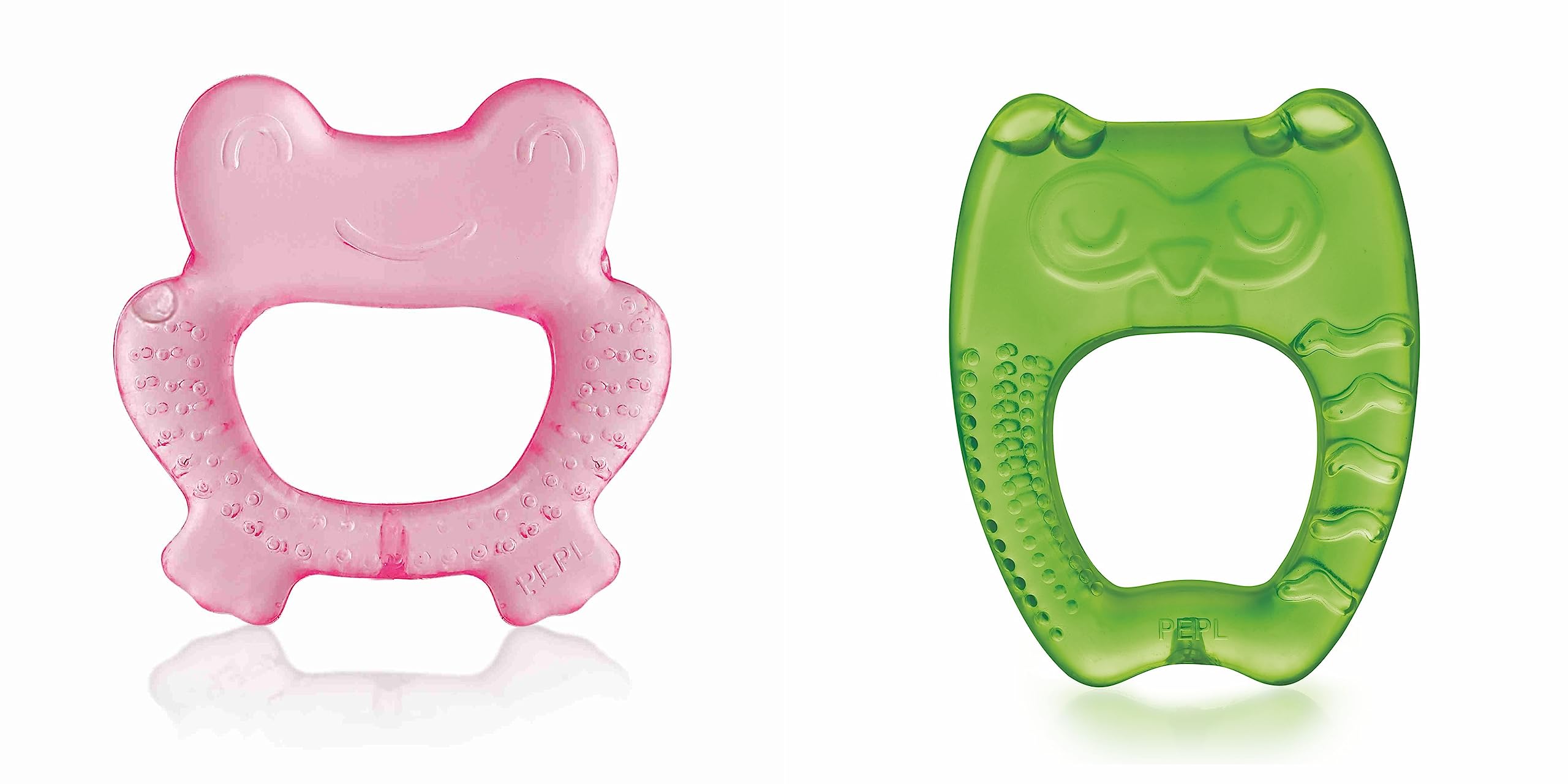 BeeBaby Teethers for 6 to 12 Months BPA Free. Cooling Water Filled Baby Teether, Soft Teething Toy for Babies with Carry Case, Soothes Gums and Easy to Grip. 100% BPA, PVC Free. (Frog & Owl - Pink_Green, Pack of 2)-image-15