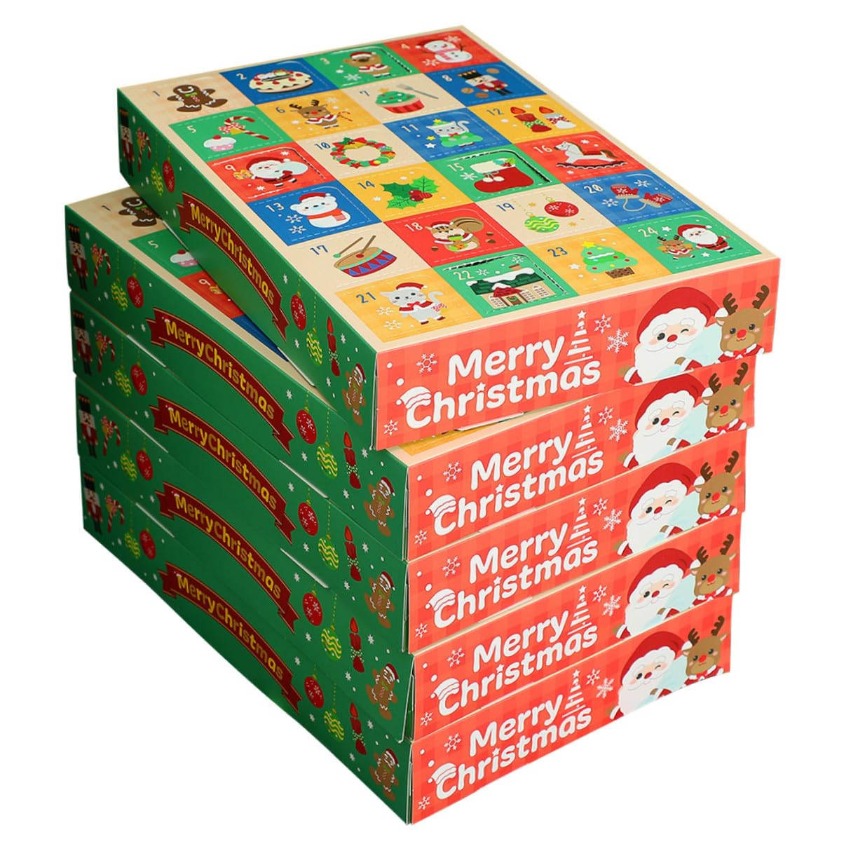 MAGICLULU 15 Piezas Cajas de Calendario de Regresiva para Navidad Cajas Vacías de Calendario de Adviento para Dulces de Bricolaje de Vacaciones para Hacer Regalos