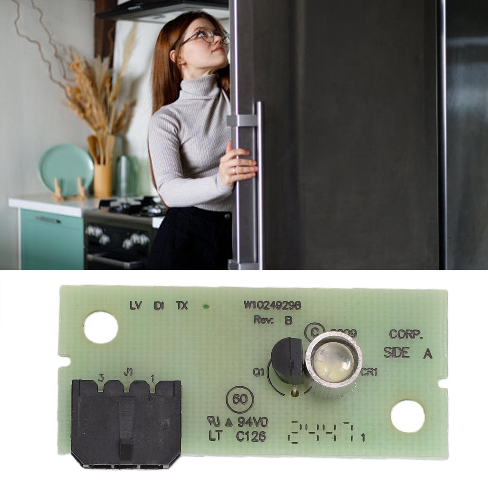 RIZGHWOY Elektronische Steuerplatine für Kühlschränke, W10832970 W10870822 Ersatzteil Zur Reparatur, mit PC-Material für Verschiedene Kühlschrankmarken