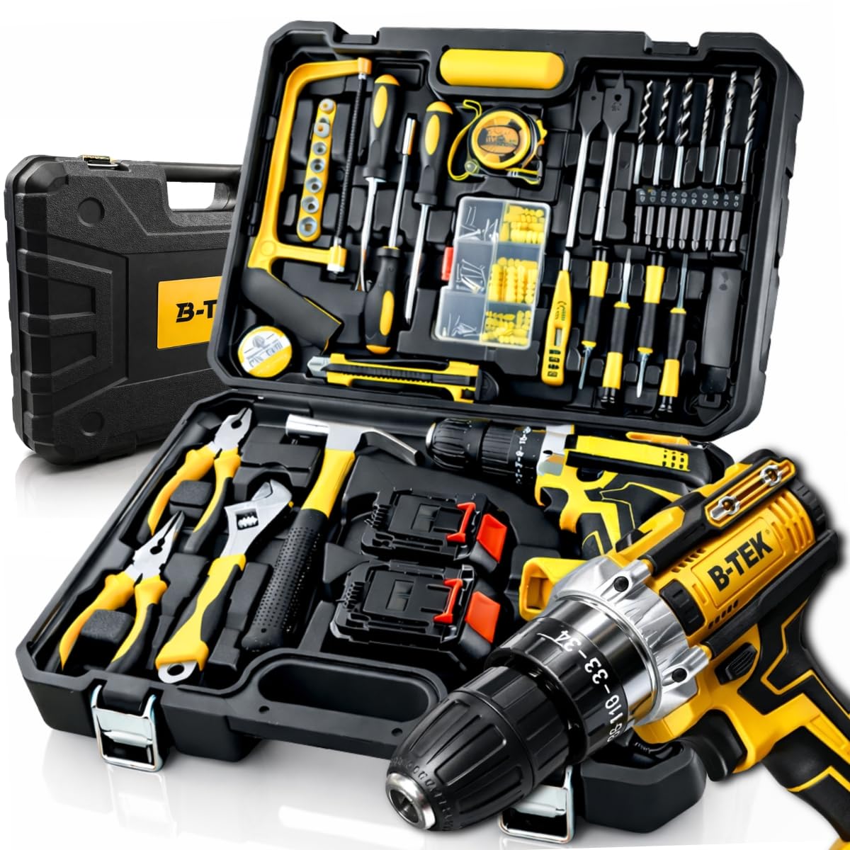 Ferramentas Completo 120 Peças Parafusadeira e Furadeira 21V com 2