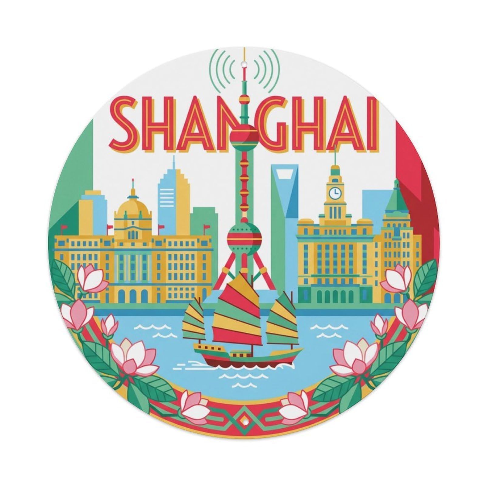 Travel Vintage China Shanghai Metal Tin Sign