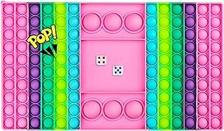 VOFOLEN Scacchiera Pop Push It Bubble Grande Sensoriale Fidget Giocattolo, Gigantesco Push Antistress Arcobaleno Spremere Giocattoli Silenzioso Aula Big Allenamento Logico Giocattoli,Rosa