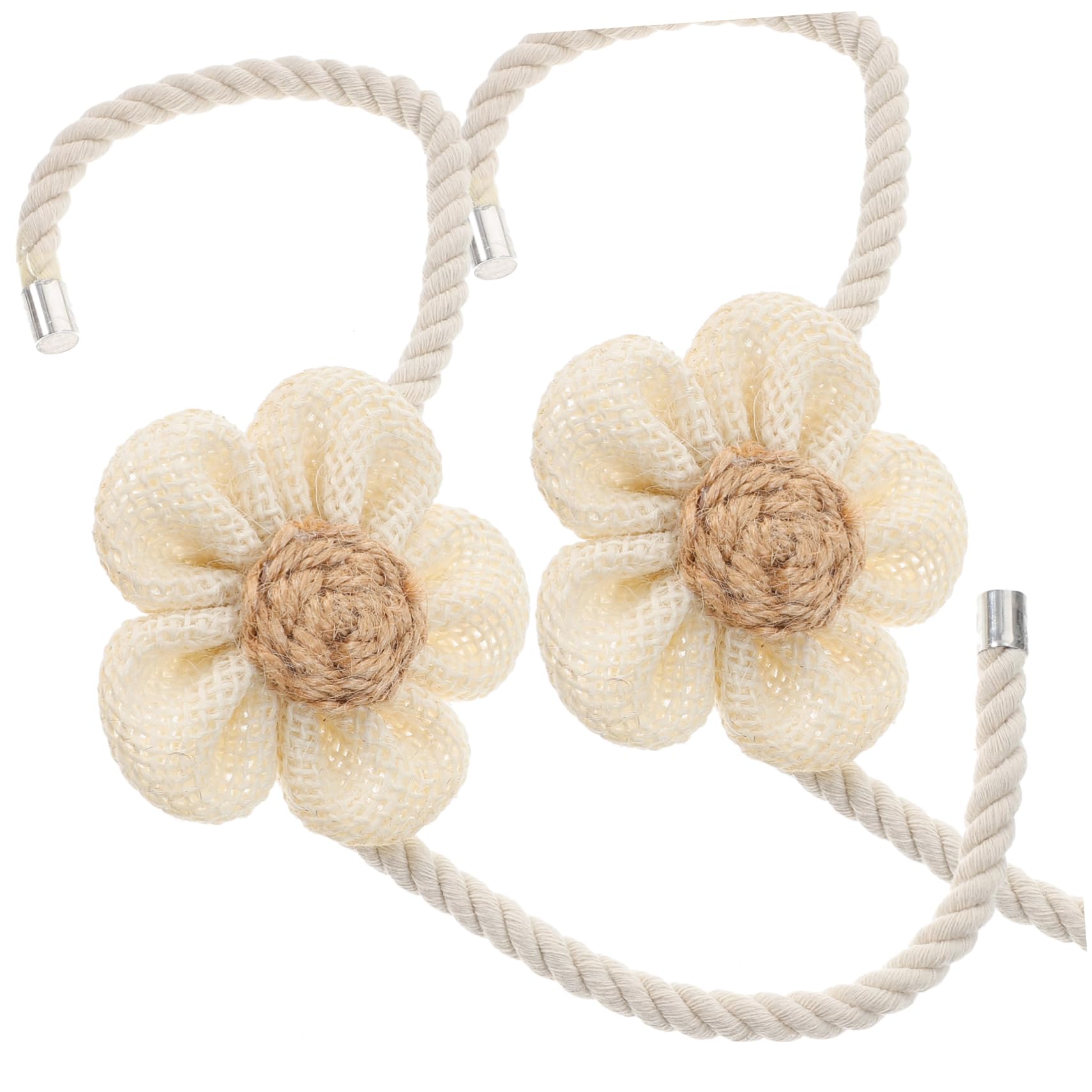Clips de cortina de algodón beige para decorar un salón rústico y luminoso
