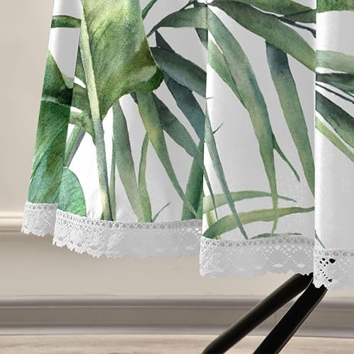 Miniatura 7 de Mantel para exteriores con agujero para paraguas, hojas de palmera, plantas tropicales, hojas verdes, mantel ajustable con cremallera, mantel de