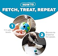 Vista 6 de Outward Hound by Planet Dog Orbee-Tuff Planet Ball Blue/Green Treat-Dispensing Dog Toy, Medium