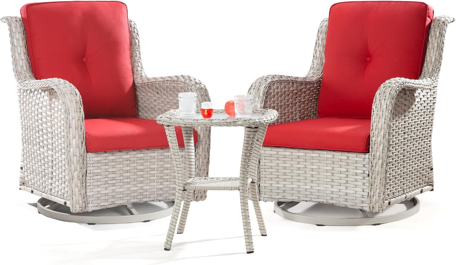 Joyside Outdoor Swivel Rocker Patio Chairs Set of 2 and