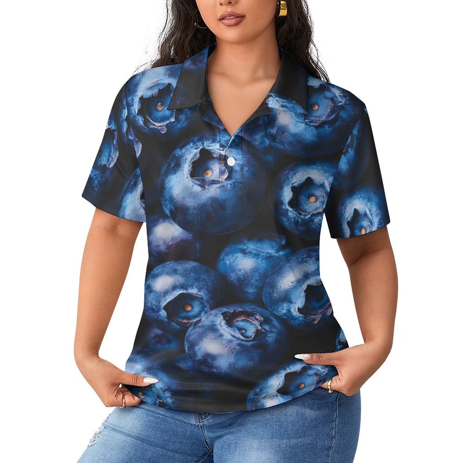 Polo de mujer para el ocio Blueberries ideal para paseos veraniegos 8