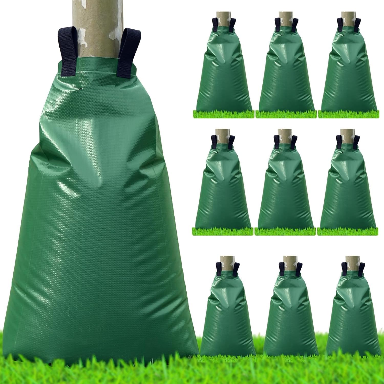 Baumbewässerungssack 75 Liter 10 Stück | Bewässerungssack aus robustem PVC für Bäume | Effiziente Tröpfchenbewässerung mit langsamer Wasserabgabe | UV-beständig und reißfest