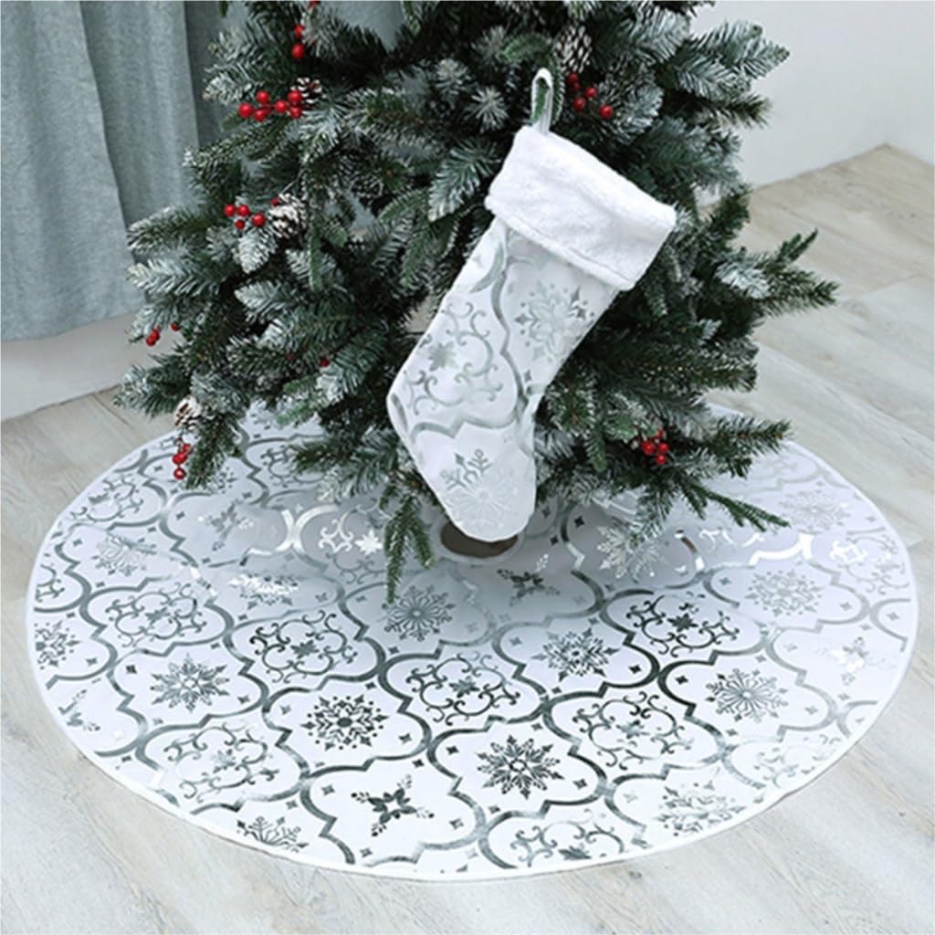 Tree Skirt Christmas Christmas Tree Skirt Christmas Tree Decoration Christmas Tree Skirt Tree Base Apron Christmas Tree Skirt Christmas Skirt Tree(Blue,122cm)