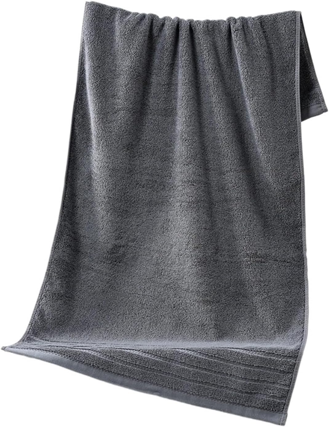 Pure Cotton Towel Thick Absorbent 50x100cm Soft No Shedding 2-Pack Multi-Color Home Small Bath Towel(Grey)