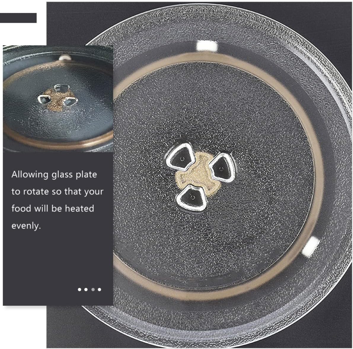 Microwave Turntable Ring 2 Pack PP Three Wheel Support Holder