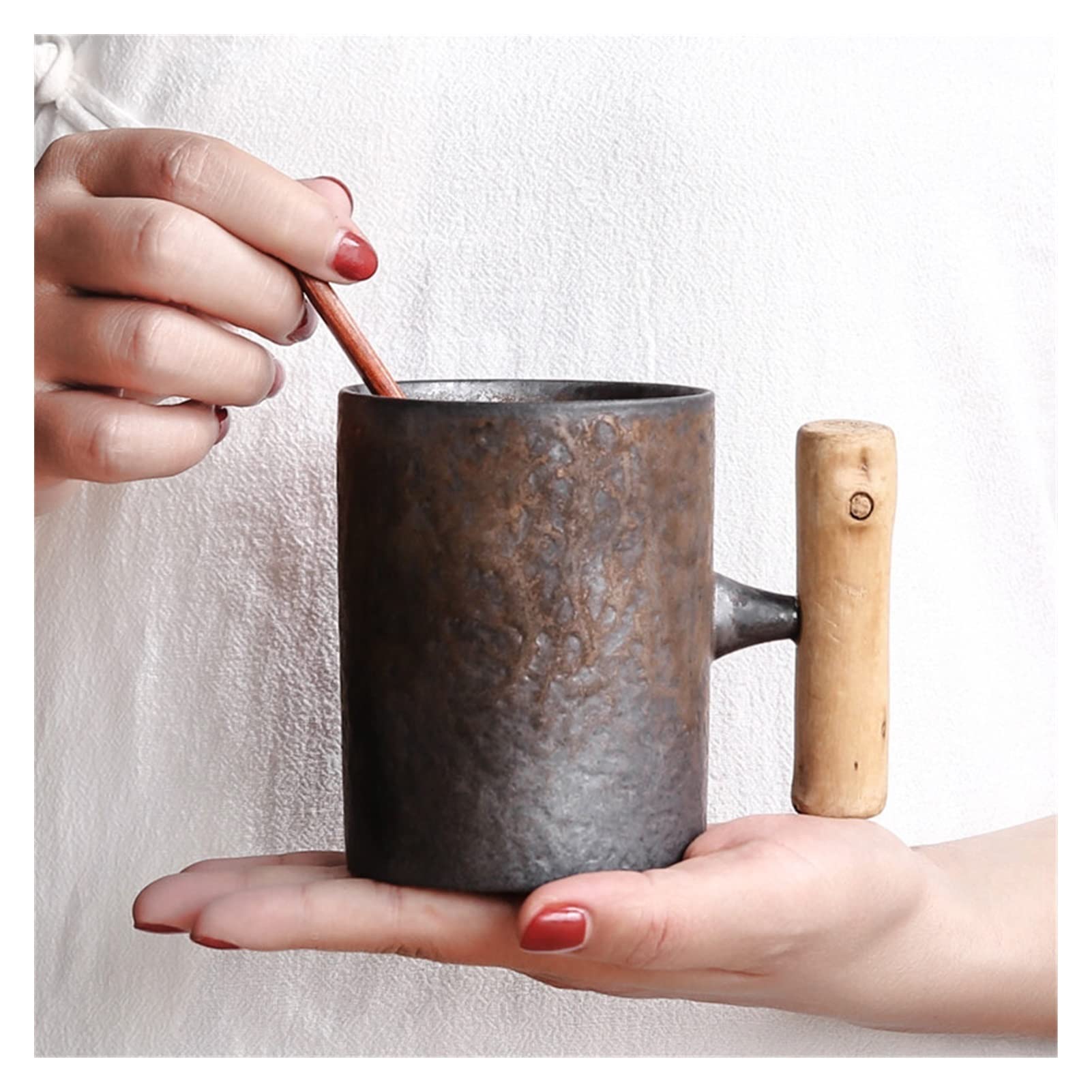 Duże ceramiczne kubki do kawy, Zestaw filiżanek i spodków do herbaty w różnych stylach(Style-2 a)