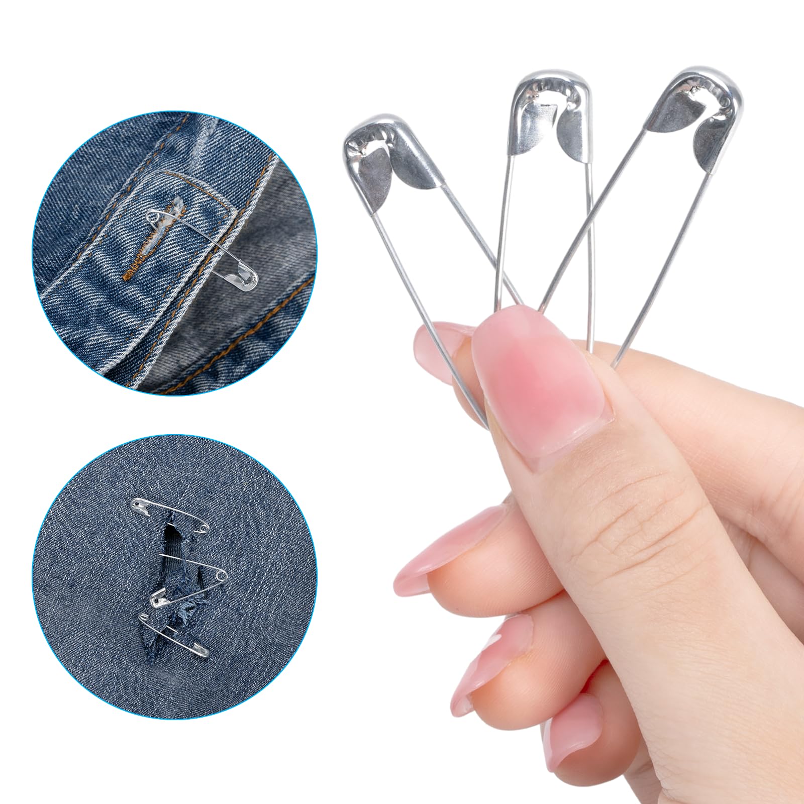 Officepal Lot De 100 Épingles à Nourrice 55mm - Acier Nickelé Antirouille - Pour Bébé, Couture Et DIY