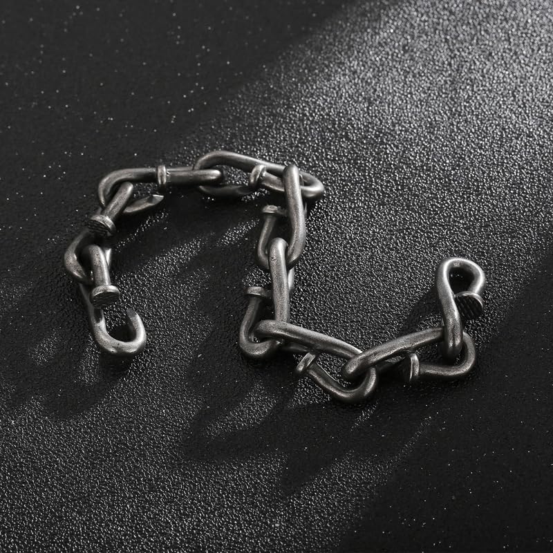 Rivet Stainless Steel Men's Bracelet Steel Nail Design Vintage Style Bracelet Gothic Hip Hop Jewelry, Lobster Clasp - Image 4