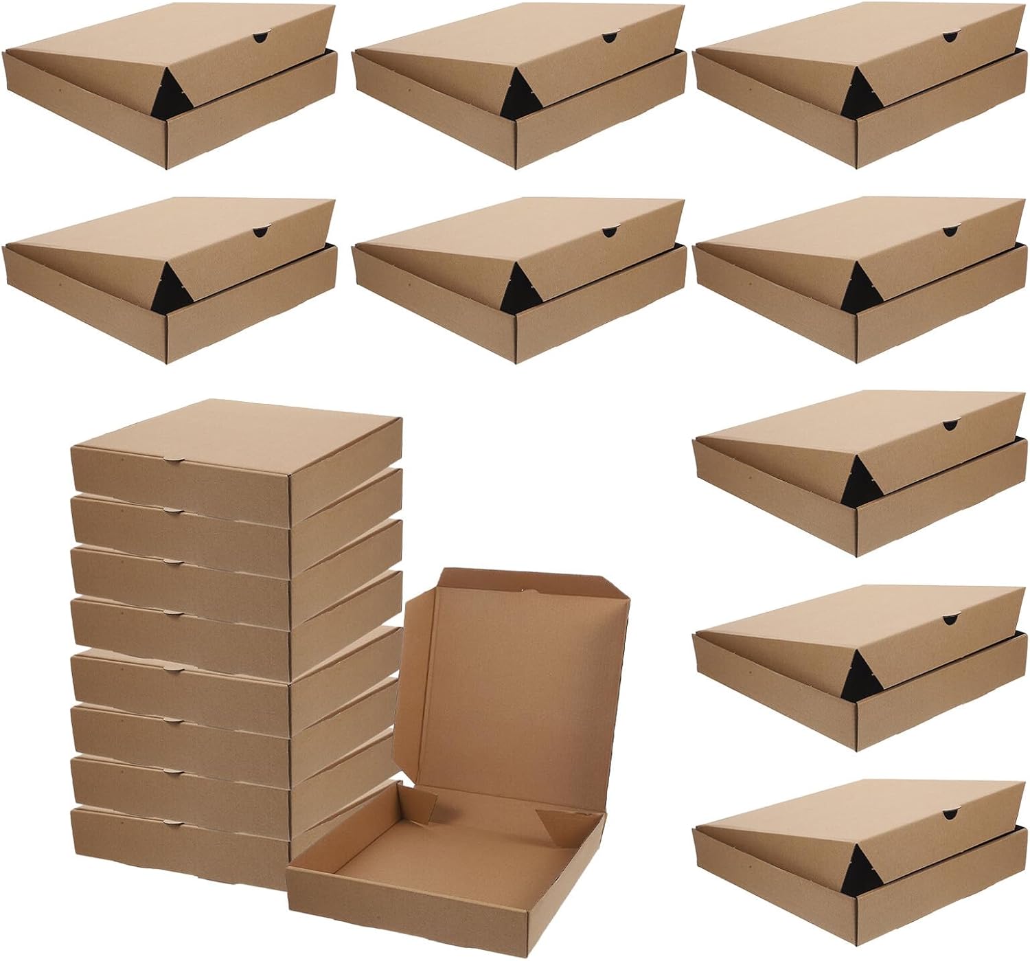 LALAFINA 30 Pieces 6-inch Pizza Takeout Boxes, Thick Kraft Paper Food Takeaway Containers, Plain Pizza Packaging Cartons for Bakery, Events, and Holiday Use