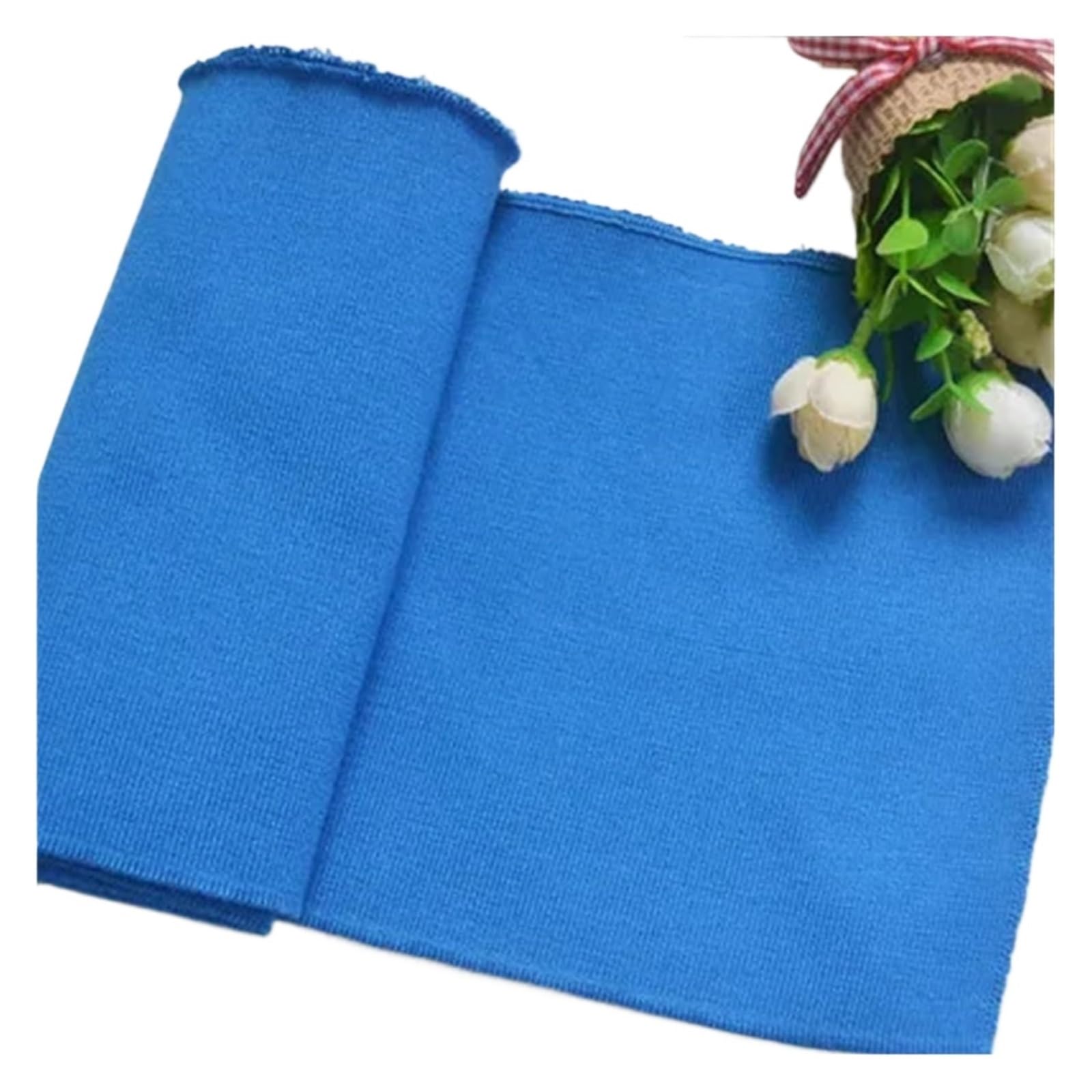 Rib Knit Cuff, Fine Ribbed Elastic Cuffs 15cm Wide 1m Multicolor for Neckline Hem Trouser Opening Sweater(Blue)