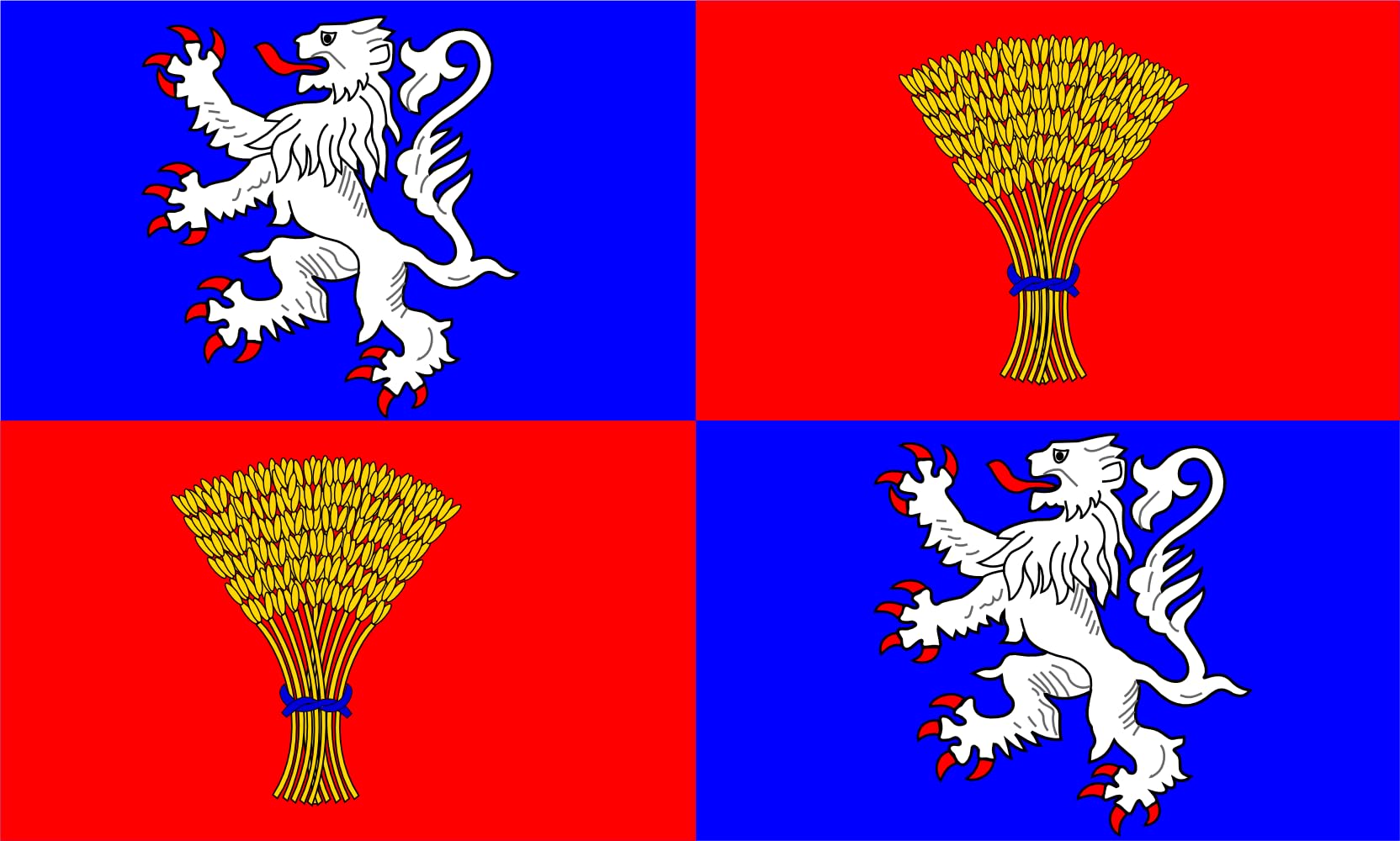 Drapeau XL Armorié de Gascogne pavillon paysage horizontal grand format extérieur