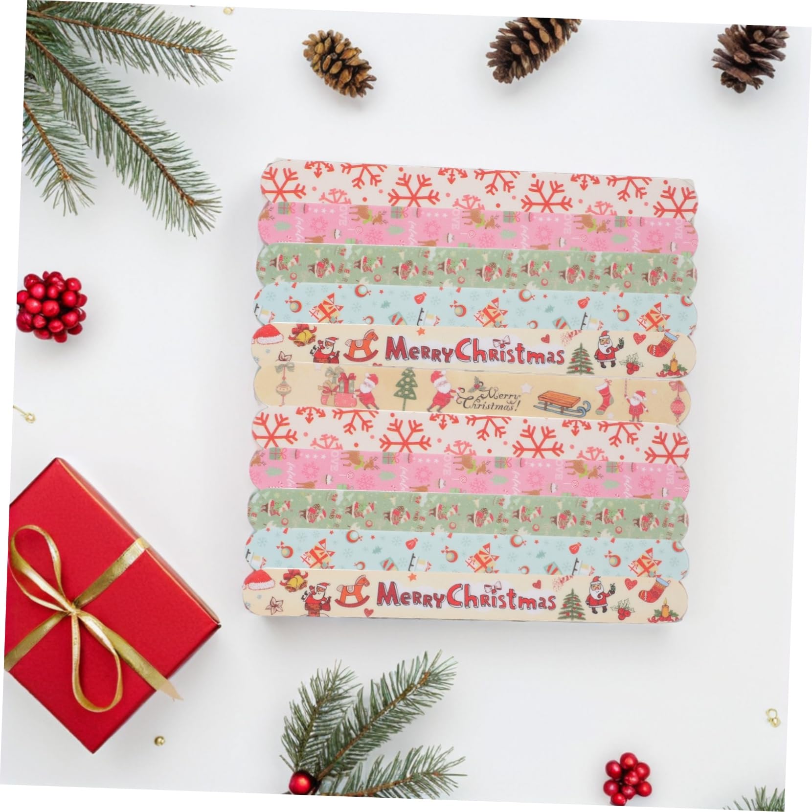 24 Stück Nagelfeilen Mit Weihnachtsmotiven Eva Nagelfeilen Handliche Maniküre Feilen Für Naturnägel Kunstnägel Und Nagelverlängerungen Nagelpflege Für Damen Und Mädchen Festliches Design
