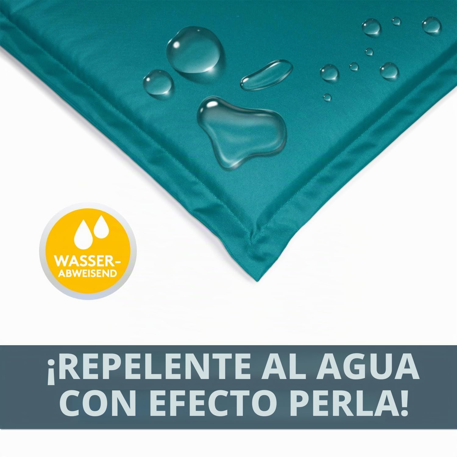 LILENO HOME Cojines para silla de jardín [juego de 2 unidades – respaldo alto] en color azul petróleo – Tumbona cómoda como cojín para muebles de jardín – Cojín para sillas de jardín y sillas