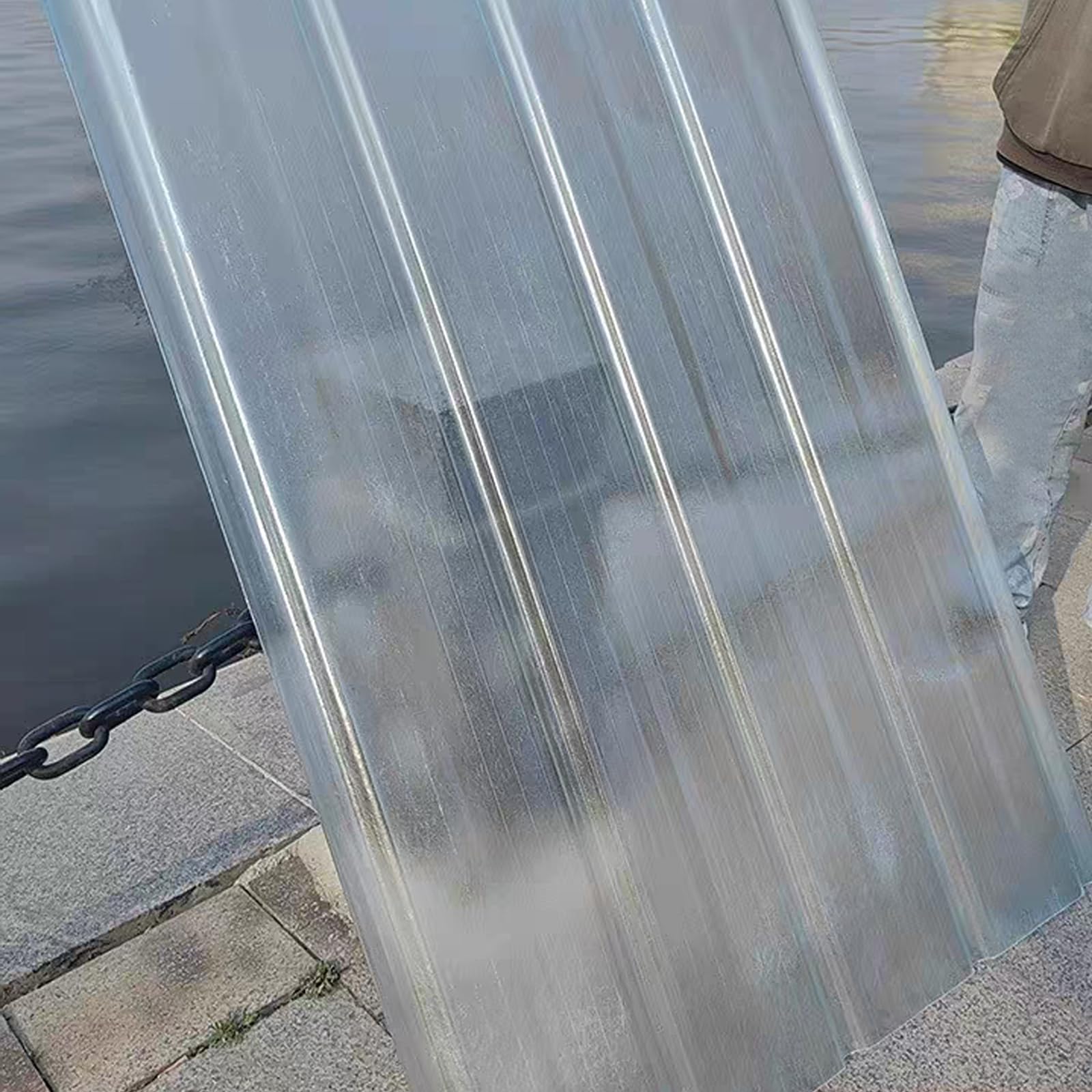 Corrugated Roofing Sheet,90% Light Transmittance Fiberglass Daylighting Panels,Flame Retardant Greenhouse Panels,1/4/6/10/15 Pieces Uv Protection