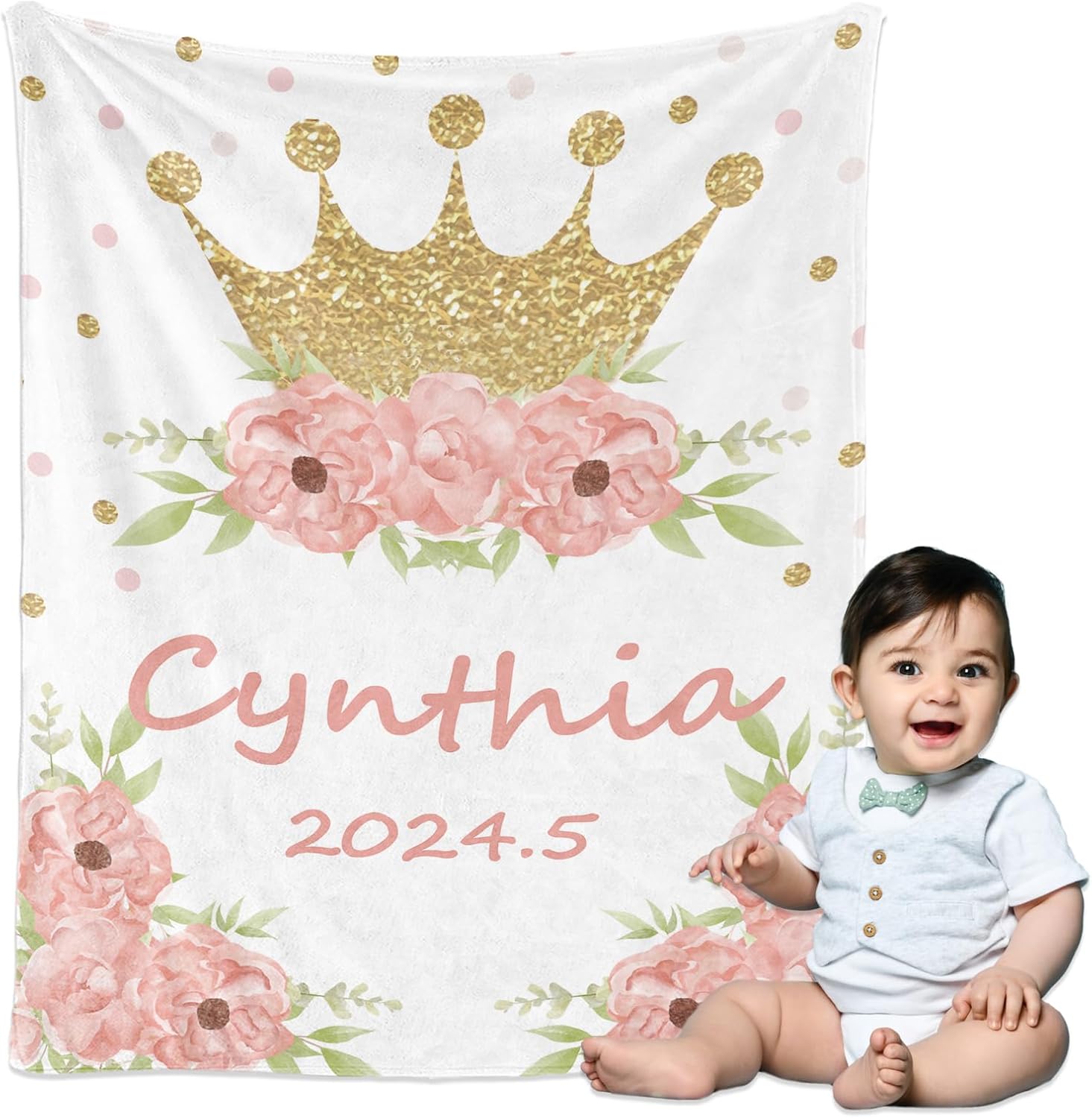 Personalized Baby Blanket with Name, Custom Baby Blankets