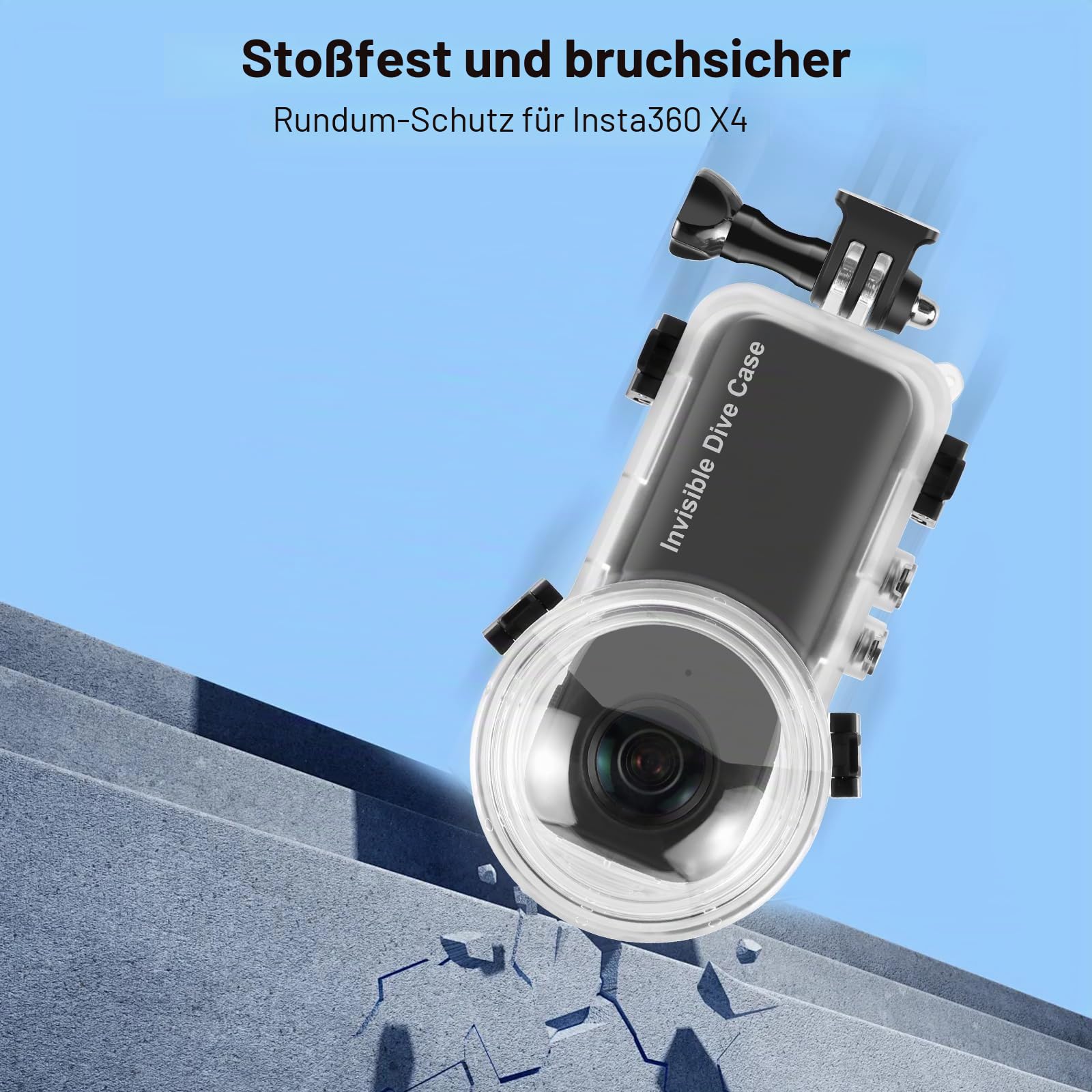 PULUZ wasserdichte Tauchtasche für Insta360 X4, 50 m Unterwasser-unsichtbare Tauchhülle für Insta360 X4 Kamera-Zubehör, versiegelte Schutzhülle, Gehäuse, 360-Grad-Fotografie