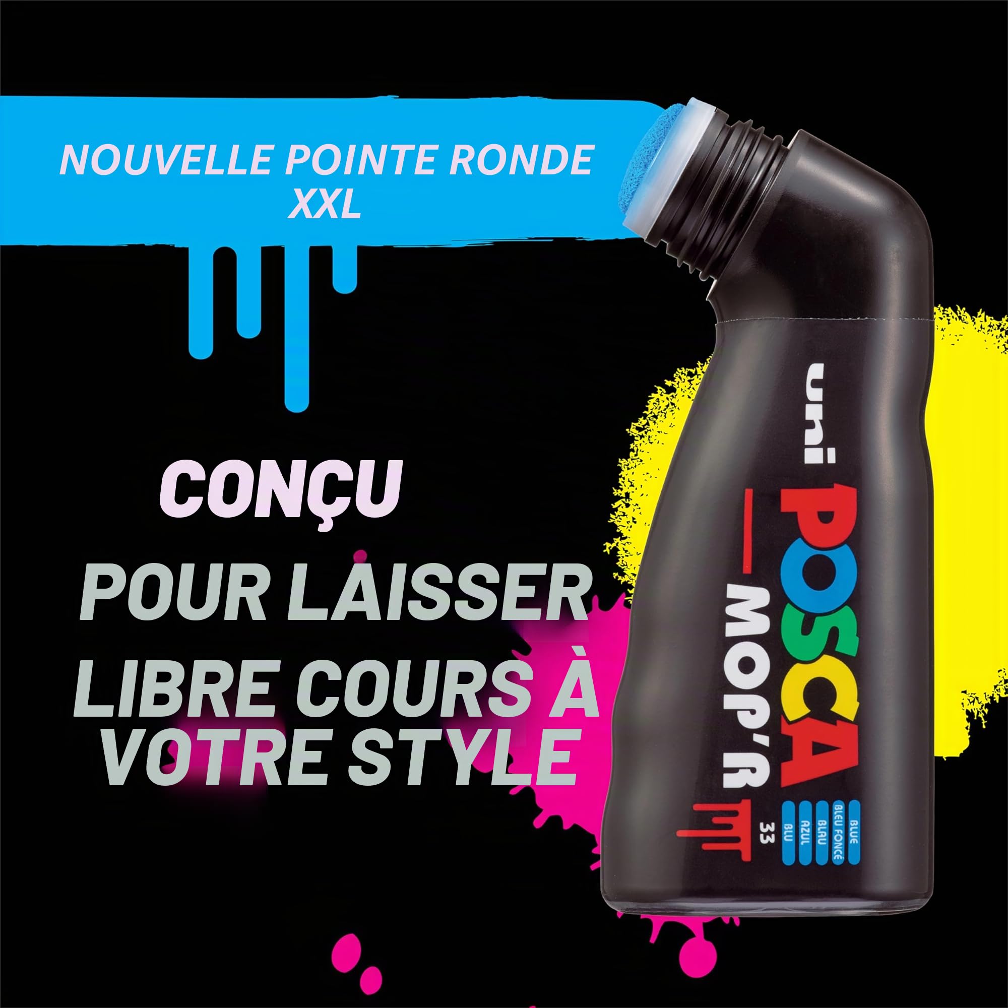POSCA MOP'R, 8 Marqueurs peinture base eau - Tout Support - Assortis