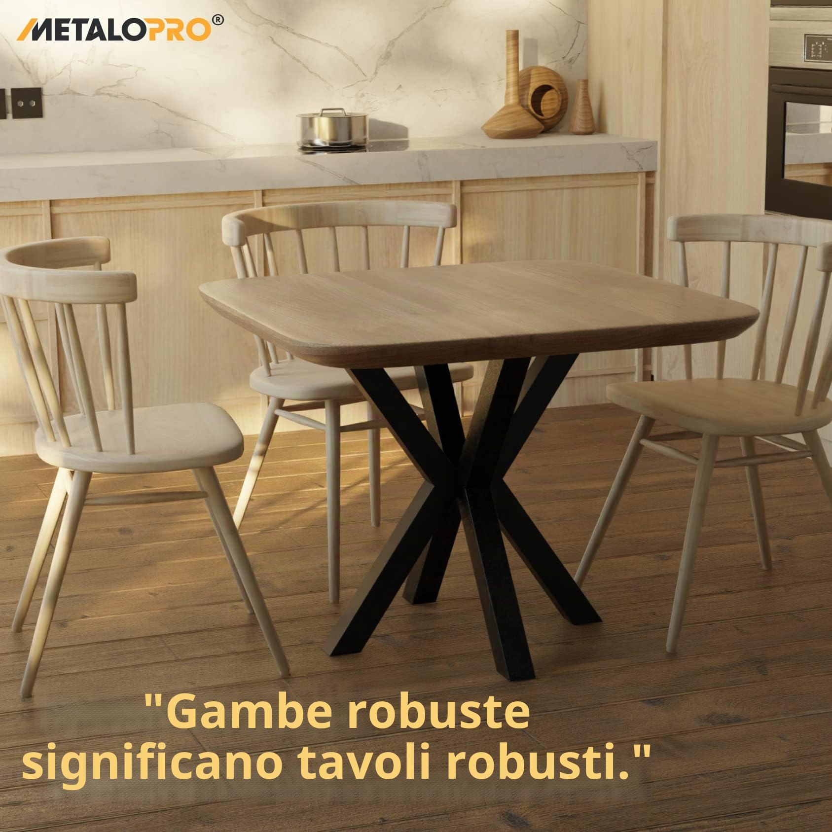 Gambe per Tavolo da Pranzo in Acciaio, Gambe per Scrivania, Mobili, Tavoli, Cavalletto Nero per Tavoli, Piedi per Tavolo in Ferro, Guide per Tavolo di Vetro, Stile Moderno – 70x70x72 cm | Metallo Di Alta Qualità, Ideale Per Sala Da Pranzo E Ufficio, Monta