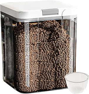 Pet Food Storage Bucket - 5l Airtight Bin | Abs Pp Silicone Dog Food Storage Container| Stackable Container Designed to Keep Cat and Dog Foods Treats Snacks Fresh Organized and Easily Accessible | Airtight Hundmat Förvaring för Katt Valp Fågel Snacks Spannmål Ris Lägenhet Skafferi