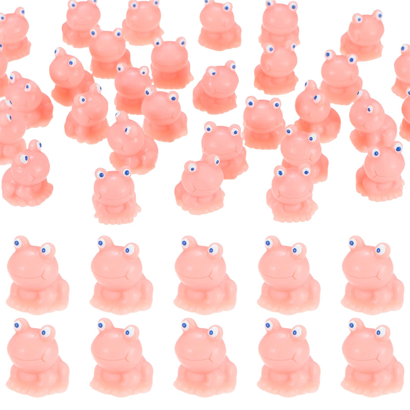 M METERXITY 50-Pack Mini Resin Frogs, Small Tiny Frog Figurines for Fairy Garden Decor/Micro Landscaping Home/Aquarium/Craft Supplies, Cute Resin Animal Statues [Light Pink]