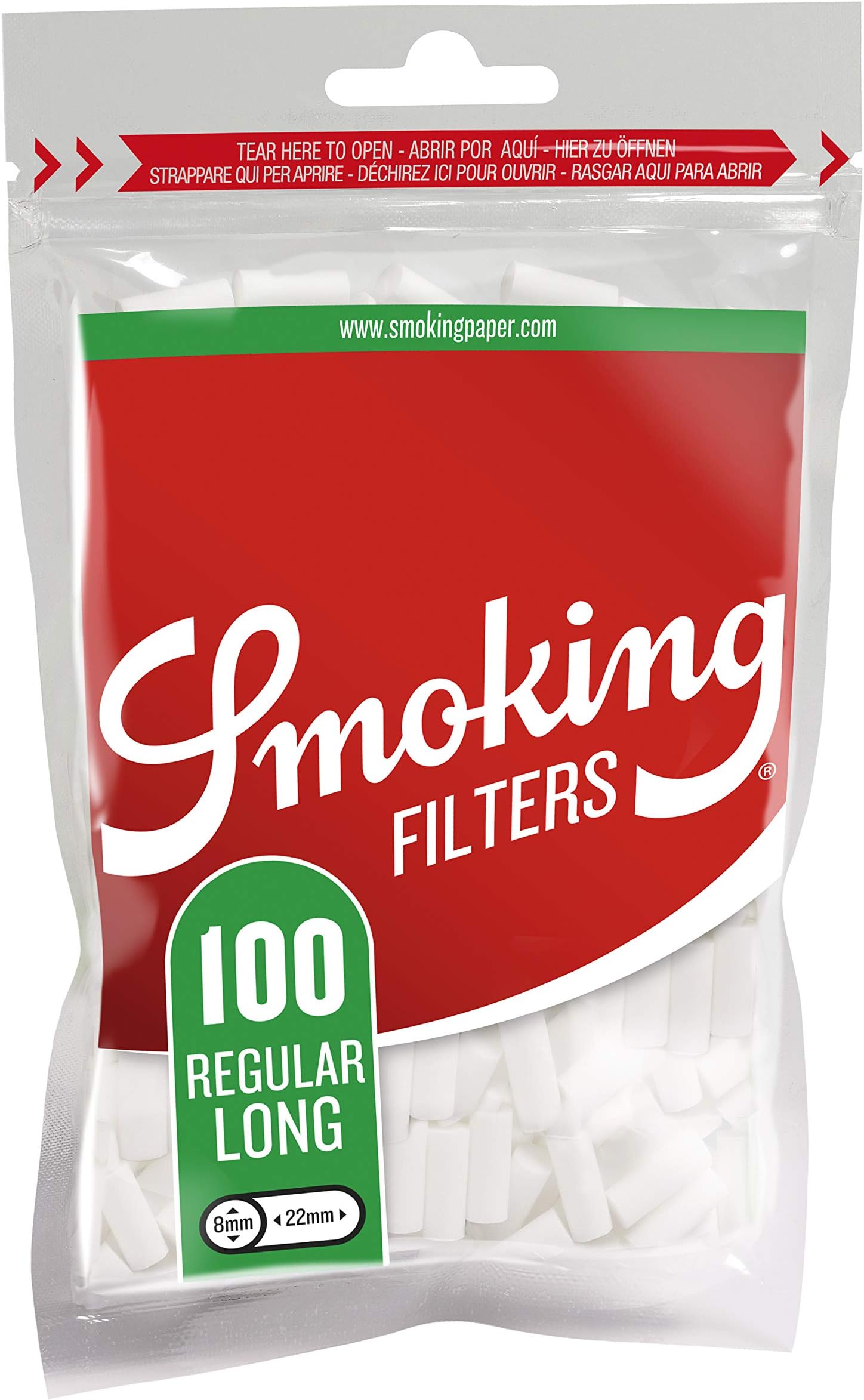 Smoking Classic Filters Regular Long Size (Pack of 5)