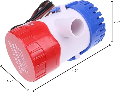 Miniatura 8 de Bomba de sentina automática 25SA 500 GPH compatible con manguera marina 12V DC 34 "sumergible 25S