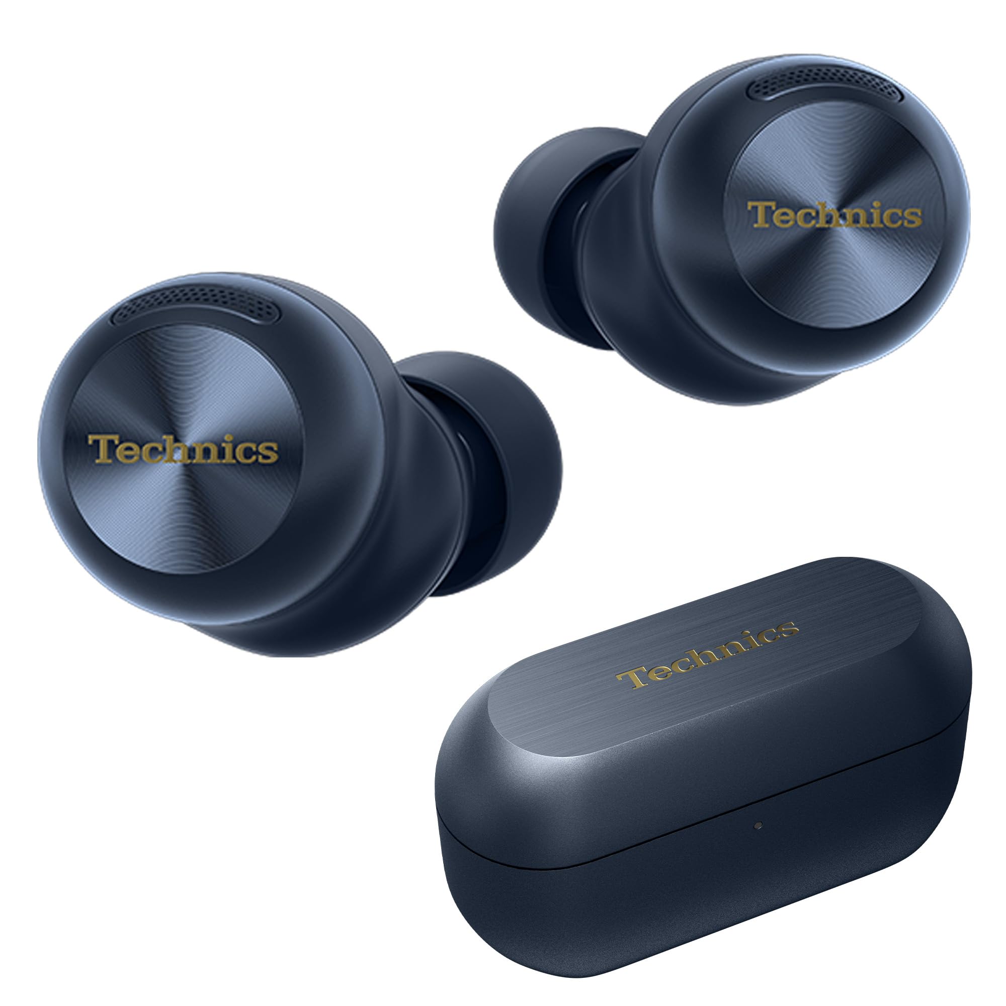 TechnicsReference Class Hi-Fi Wireless Earbuds,Dolby Atmos with Head Tracking,Adaptive Noise Cancelling,3 Device Multipoint, 10-hr Battery,Wireless Charging,Improved Fit -EAH-AZ100-A (Blue)