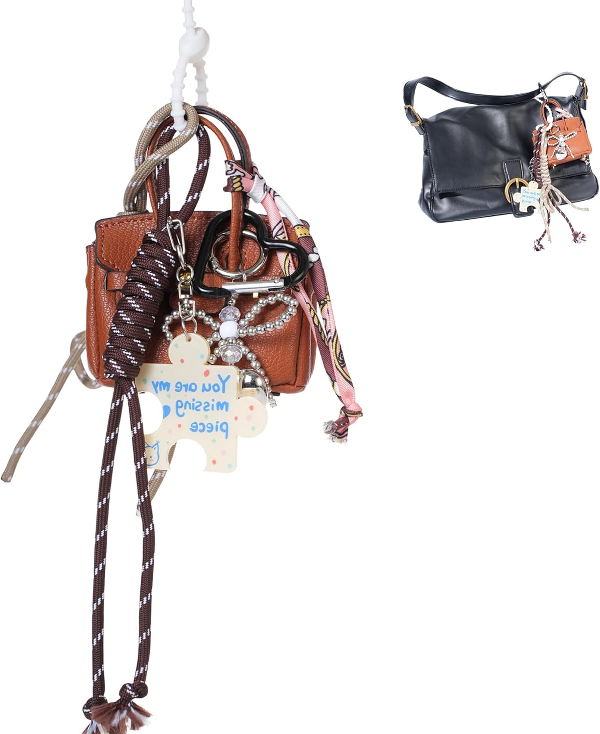 Cute Mini Leather Bag Charm – Detachable Braided Bangladesh Ubuy